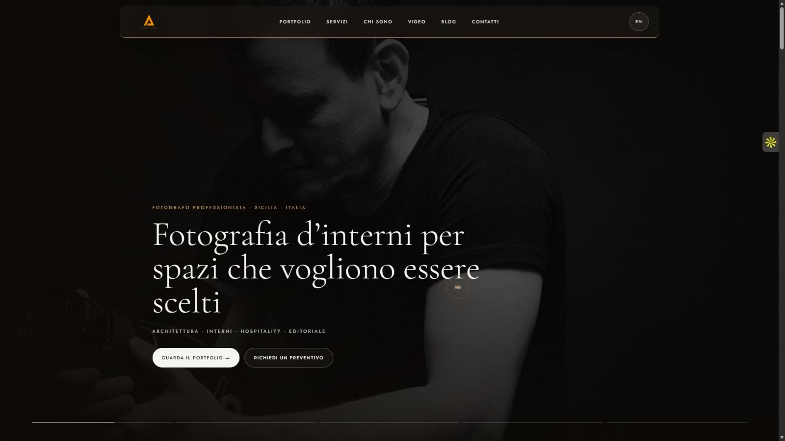 Home page del sito AG Photo Studios realizzato da OVERS MEDIA