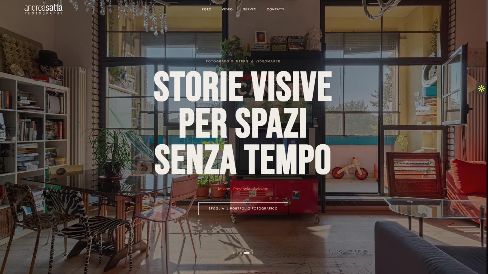 Home page del sito di Andrea Satta, fotografo di interni a Milano